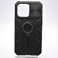 Чехол противоударный с кольцом Nillkin Armor Case CamShield для iPhone 13 Pro Черный