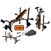 Скамья для жима WCG 0055 Набор STRONG штанга 128 КГ