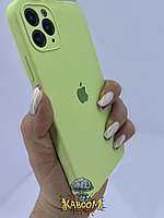 Чехол с квадратными бортами на Айфон 11 Про Макс Мятный / Silicone Case для iPhone 11 Pro Max Mint