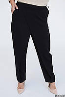Женские черные брюки с имитацией запаха большого размера