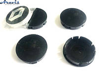 Колпачки на диски Renault 60/55мм черный/хром пластик объемный логотип наклейка 4шт