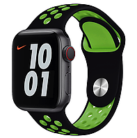 Ремінець для iWatch Sport Nike+ 38mm/40mm Black-Green Чорний з зеленим