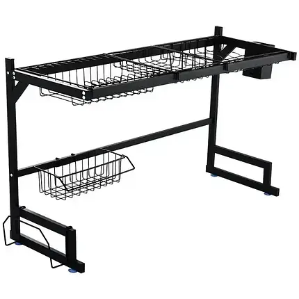 Органайзер для миття посуду Kitchen Rack 65 см, Кухонна сушарка для посуду, металева сушарка для кухні, фото 1