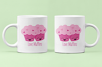 Парные чашки кружки 330мл Love Muffins для Влюблённых