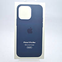Чехол накладка Silicon Case с MagSafe Splash Screen для iPhone 13 Pro Max Abyss Blue/Синий