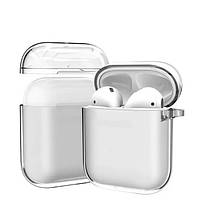 Чехол накладка Silicon Case для AirPods 1/2 Transparent (Тех.пак)