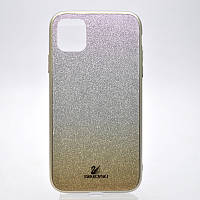 Чехол накладка Swarovski для iPhone 11 Yellow Purple Желто-фиолетовый