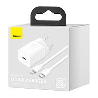 Зарядное устройство Baseus Si Quick Charger с кабелем Type-c to lighting 20W Белый TZCCSUP-B02