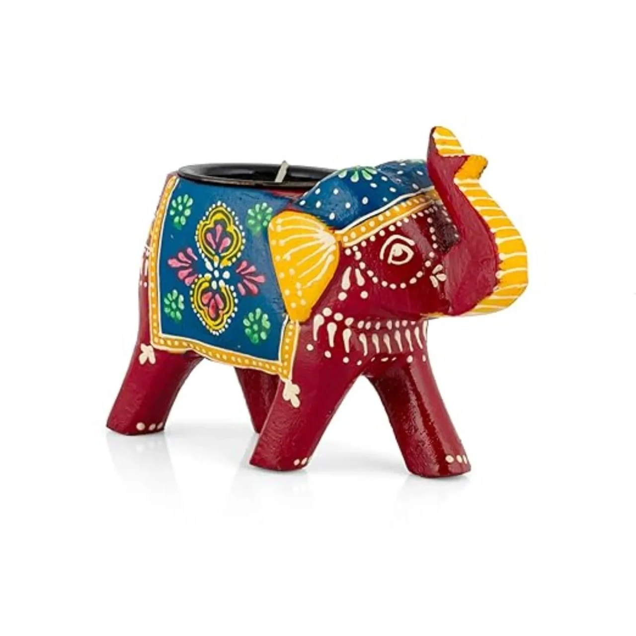 Индийский деревянный слоник-подсвечник ручной работы в индийских традициях символ стабильности и процветания - фото 4 - id-p2085293408