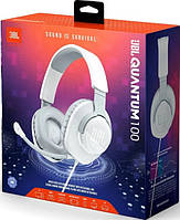 Навушники великі провідні JBL Quantum 100 White (JBLQUANTUM100WHT)