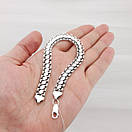 Двосторонній чоловічий срібний браслет з накладками (ширина 9 мм). Довжина 23,5 см, фото 3