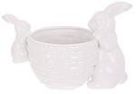 Декоративне кашпо керамічне Кролики з кошиком 23 см BonaDi