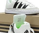 Чоловічі / жіночі кросівки Adidas Adimatic White Black Grey Team Court DB2911, білі шкіряні кросівки адідас адіматік, фото 9