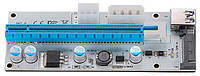Рейзер (Riser) Card PCI Express ver.008S PCI-E 1X to 16X (6 pin/MOLEX/Sata) USB 3.0