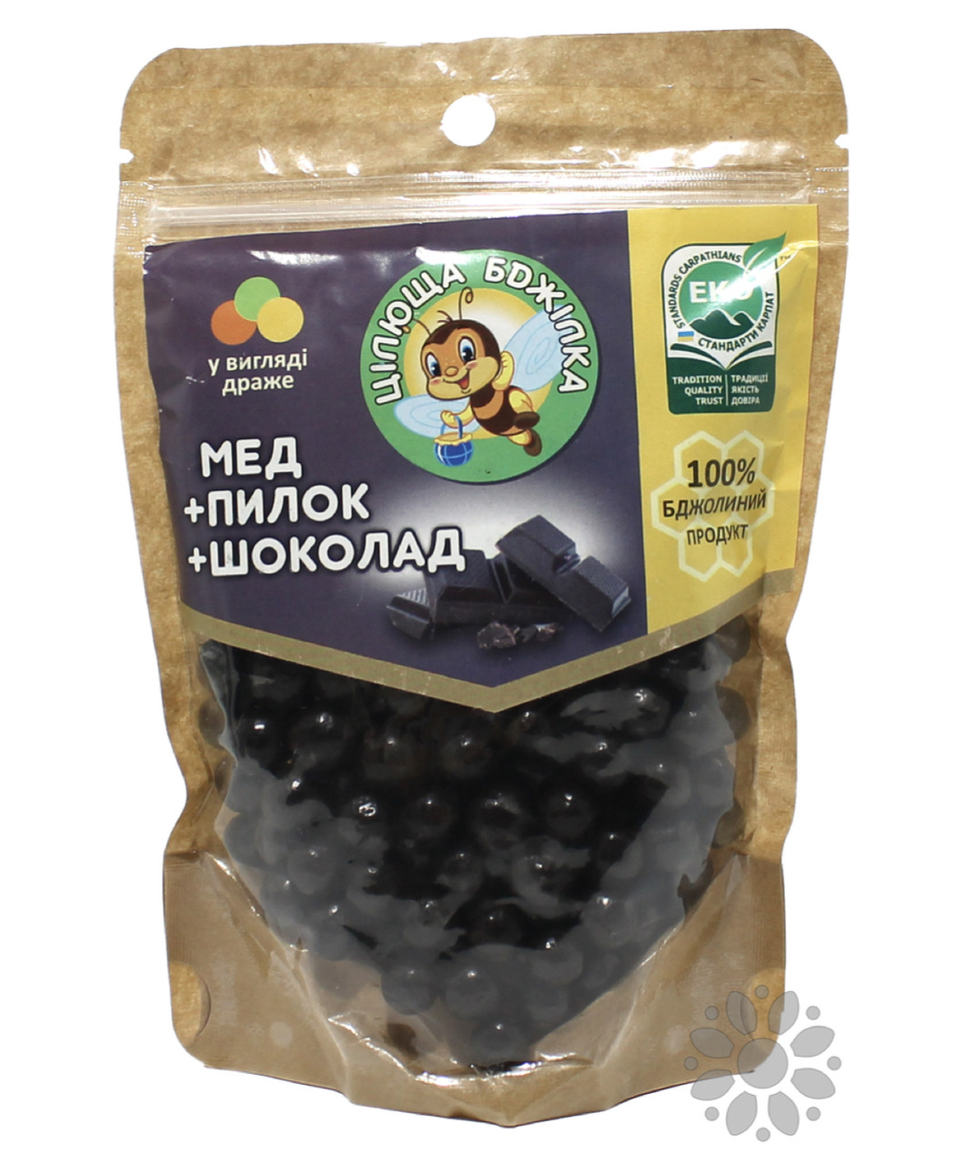 Натуральні цукерки-драже "Цілюща бджілка" з шоколадом, 150 г