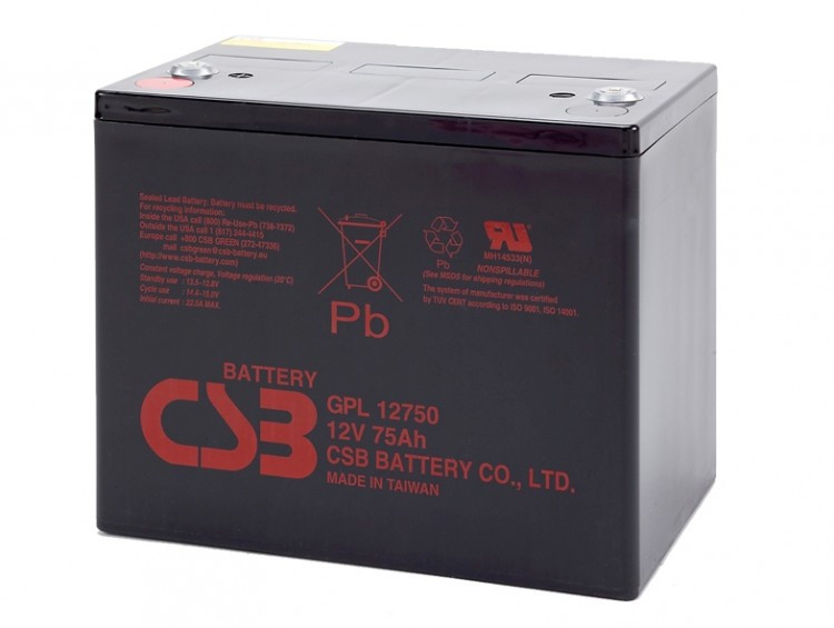Акумуляторна батарея CSB GPL12750, 12 V 75 Ah (261х168х215мм)