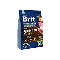 Brit Premium (Брит Премиум) Dog Light Turkey &Oats - Корм для собак с избыточным весом 3 кг