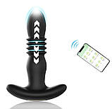 Телескопічна анальна пробка якір 10 режимів вібрації з керуванням від смартфона, фото 6