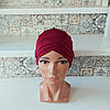 Чалма, хіджаб, шапка для алопеції(онко) ADEL 3* - бордова, фото 7