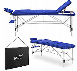 Масажний алюмінієвий стіл-лежак NETI 60 см синій ADELE