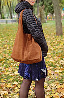 Замшевая коричневая сумка-хобо Monica, Италия, цвета в ассортименте