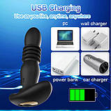Телескопічна анальна пробка якір 10 режимів вібрації з пультом дистанційного керування, фото 4