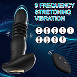 Телескопічна анальна пробка якір 10 режимів вібрації з пультом дистанційного керування, фото 6