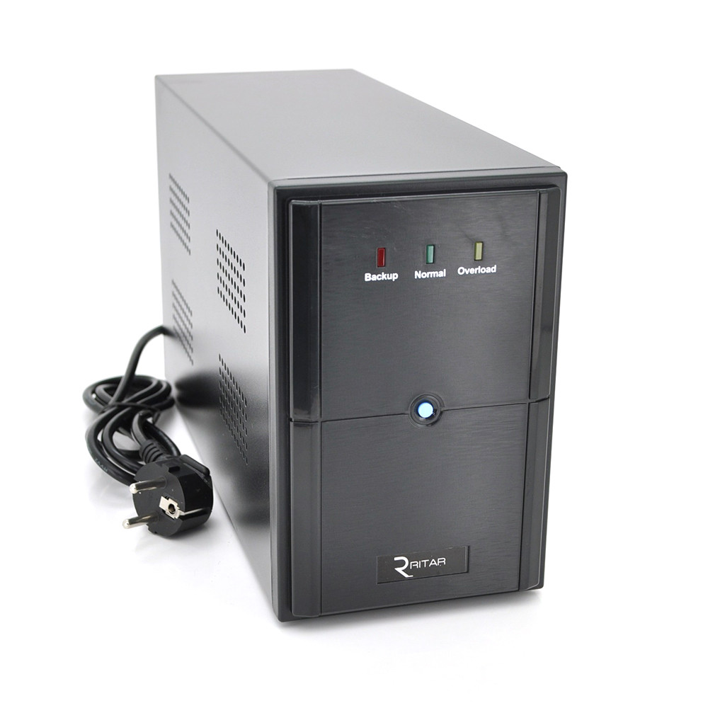 ДБЖ Ritar E-RTM600L-U (360W) ELF-L, LED, AVR, 2st, USB, 2xSCHUKO socket, 1x12V7Ah, metal Case Q4
