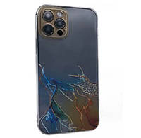 Чехол накладка Marble design TPU Case для iPhone 12 Orange