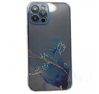 Чехол накладка Marble design TPU Case для iPhone 12 Blue