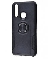 Чехол накладка Leather Design case with ring (PC+TPU) для Vivo V15 Pro Black