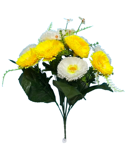 Штучні квіти Букет Гербери двокольорової, 13 голів, 460 мм, фото 1