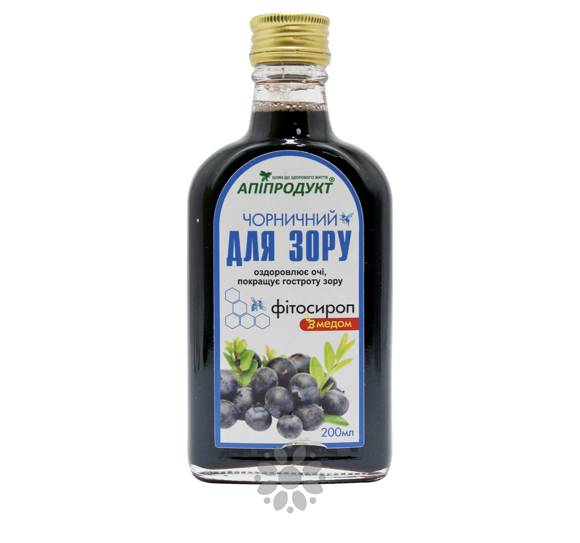 Фітосироп для зору Апіпродукт чорничний з медом 200 мл