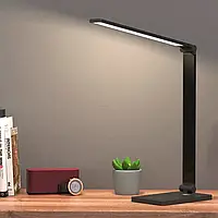Настільна LED-лампа DESK lamp MT-856 з бездротовою зарядкою Чорна
