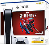 Ігрова приставка Sony PlayStation 5, White, з Blu-ray приводом + Marvel's Spider-Man 2 (код активації PS, фото 2