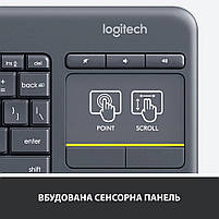Клавіатура Logitech Touch K400 Plus UA Black (920-007145), фото 6