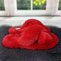 Капці жіночі хутряні червоні штучне хутро Fangre 4356, фото 2