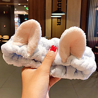 Пов'язка на голову жіноча Fashion RT35. Пов'язка косметична для фіксації волосся Сіра