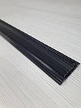 Антиковзний чорний алюмінієвий поріг із гумовою вставкою, фото 4