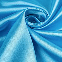 Ткань Атлас обычный Голубая-бирюза