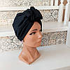 Шапка чалма з бавовняної плащівки для онко чорна MEMMI-1, фото 3