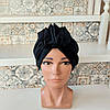 Шапка чалма з бавовняної плащівки для онко чорна MEMMI-1, фото 2