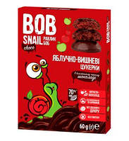 Натуральні цукерки Bob Snail Яблуко-Вишня у бельгійському чорному шоколаді 60 г