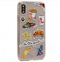 Чехол накладка Stickers Series TPU Case для iPhone XS Max Design 7 (you birken rock)