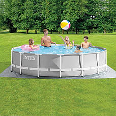 Каркасний басейн Intex 26720 (427х107 см) (Картриджний фільтр 3785 л/год, драбина, тент, підстилка), фото 3