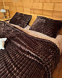 Покривало велюрове "Шарпея" з двома наволочками шоколад, фото 2