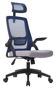 Комп'ютерне крісло CLAUS синє/сіре/чорний каркас TM Intarsio