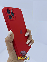 Чехол с квадратными бортами на Айфон 11 Про Макс Красный / Silicone Case для iPhone 11 Pro Max Red