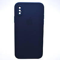Чехол силиконовый с квадратными бортами Silicon case Full Square для iPhone X/iPhone Xs Midnight Blue