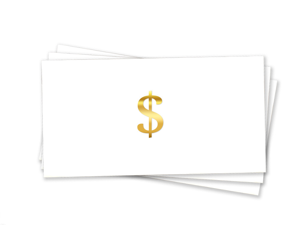 Конверт для грошей гуртом "Знак долара" (тиснення золотою фольгою)